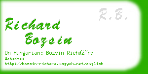 richard bozsin business card